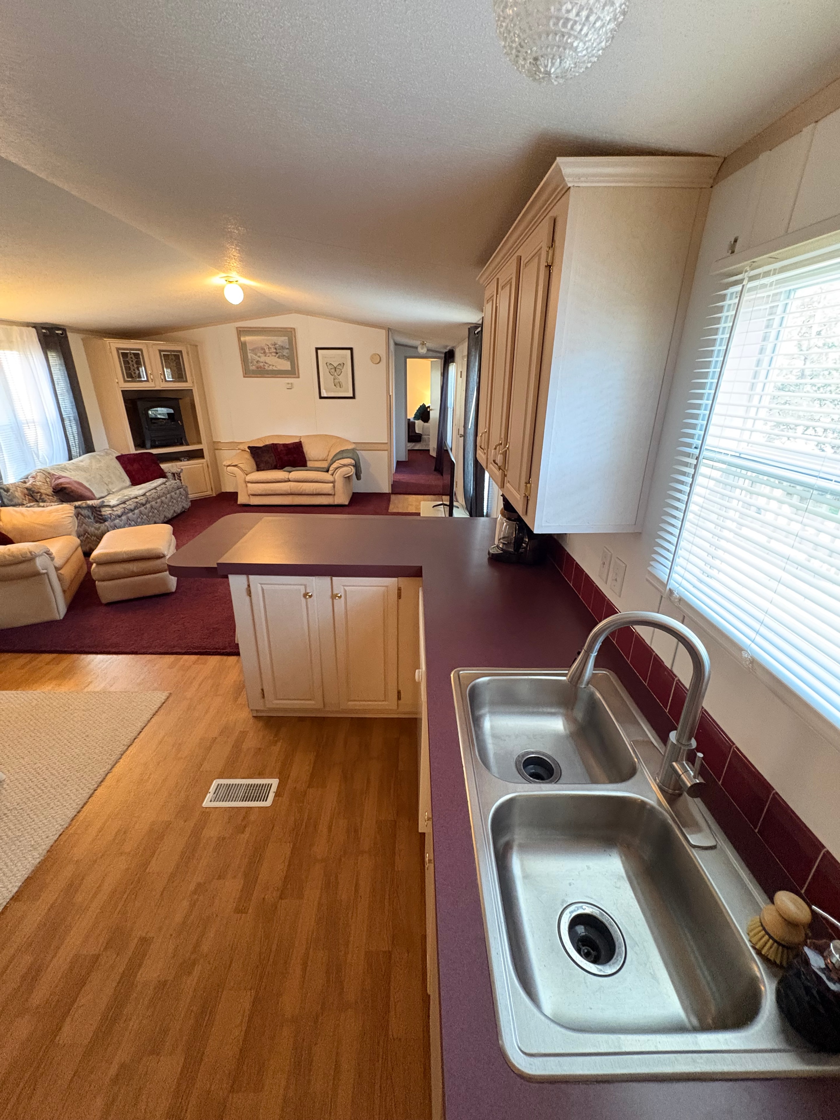 Open kitchen and living area in a Ruidoso vacation rental