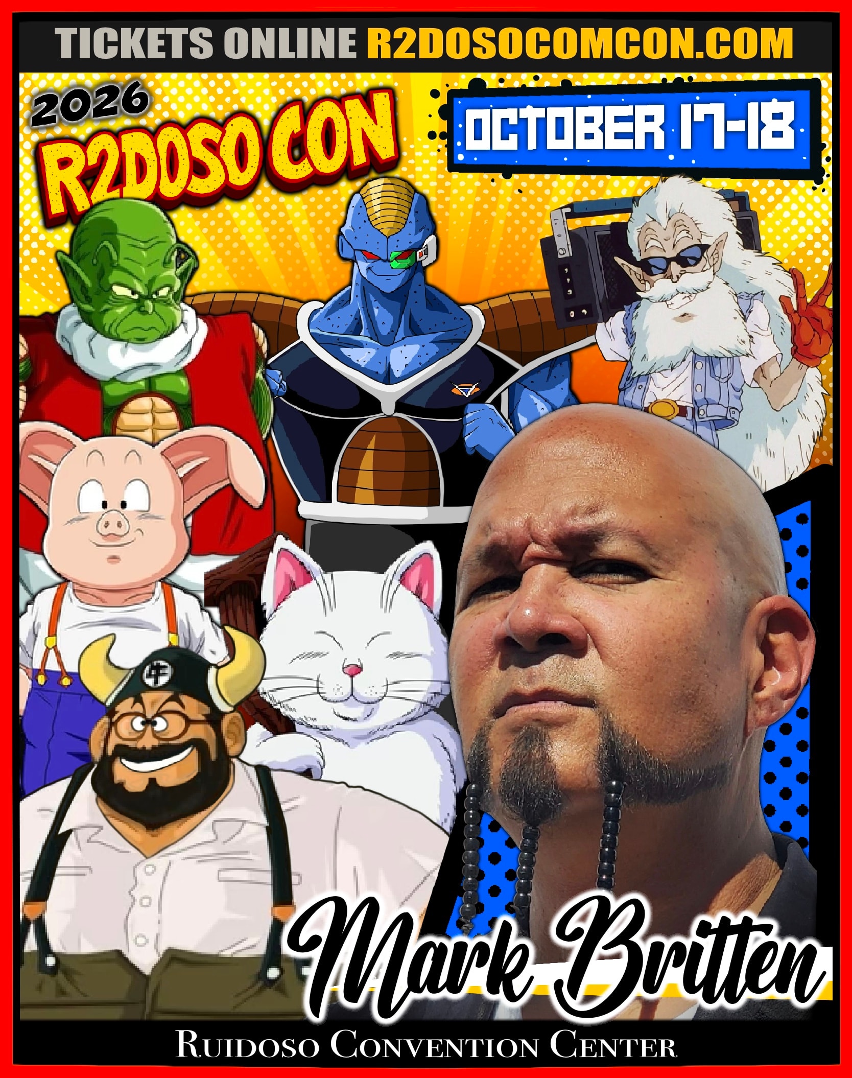 Mark Britton Dragon Ball voice actor R2Doso Con poster
